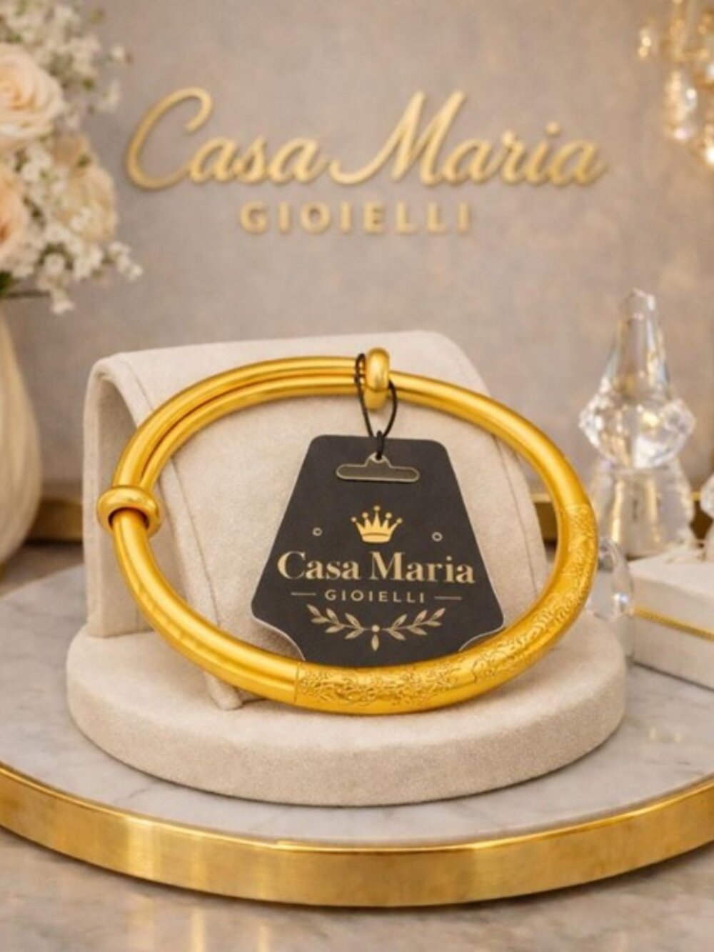 Fior di Scaglia Bangle | 24K Hollow Yellow Gold AU9999 | Cultural Artistry | Cas